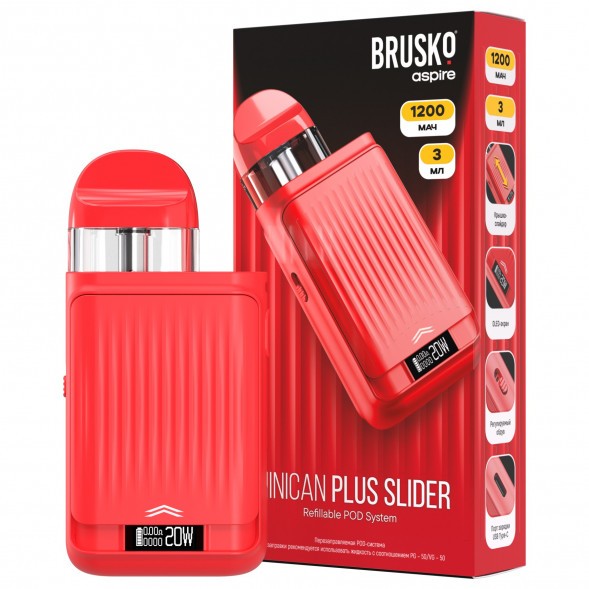 Электронная сигарета Brusko - Minican Plus Slider (Красный) купить в Краснодаре