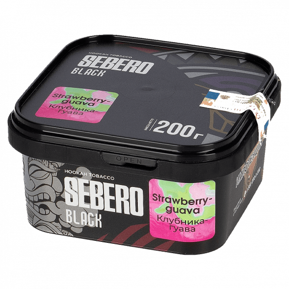Табак Sebero Black - Strawberry Guava (Клубника и Гуава, 200 грамм) купить в Краснодаре