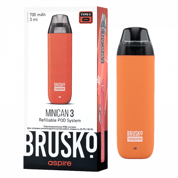Электронная сигарета Brusko - Minican 3 (700 mAh, Оранжевый) купить в Краснодаре