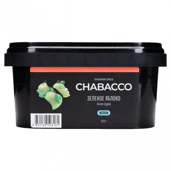 Смесь Chabacco MEDIUM - Green Apple (Зелёное Яблоко, 200 грамм) купить в Краснодаре
