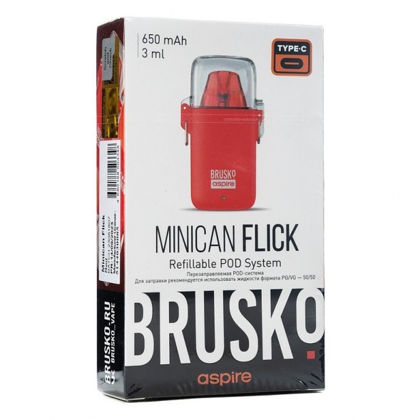Электронная сигарета Brusko - Minican Flick (Красный) купить в Краснодаре