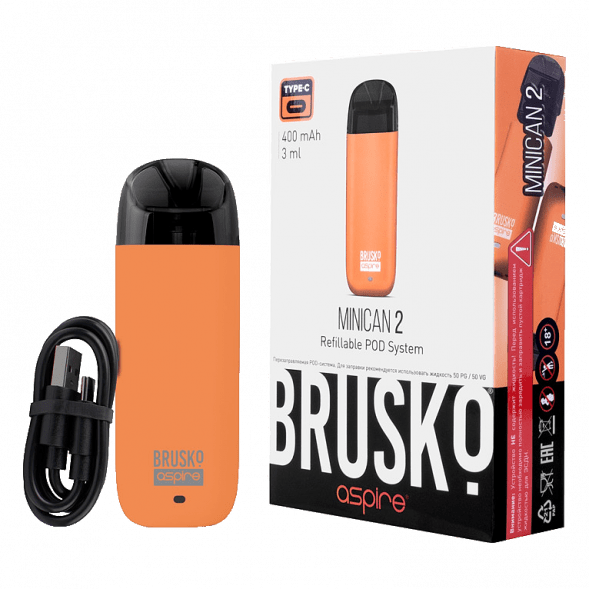 Электронная сигарета Brusko - Minican 2 (400 mAh, Оранжевый) купить в Краснодаре