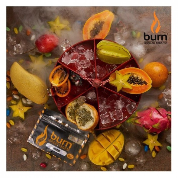 Табак Burn - Tsunami (Тропические Фрукты со Льдом, 100 грамм) купить в Краснодаре