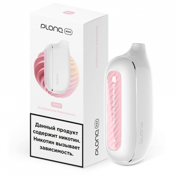 PLONQ MAX - Клубничное Мороженое (6000 затяжек) купить в Краснодаре