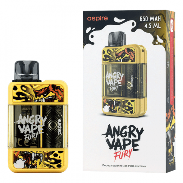 Электронная сигарета Brusko - Angry Vape Fury (650 mAh, Желтый) купить в Краснодаре