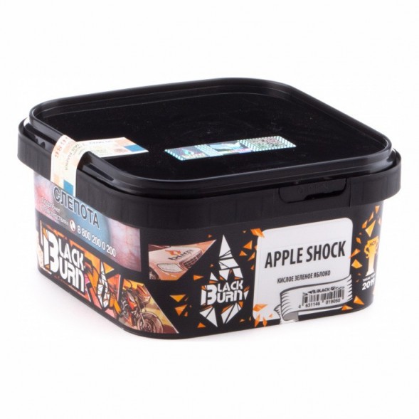 Табак BlackBurn - Apple Shock (Кислое Яблоко, 200 грамм) купить в Краснодаре