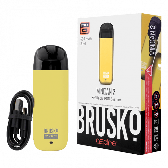 Электронная сигарета Brusko - Minican 2 (400 mAh, Жёлтый) купить в Краснодаре