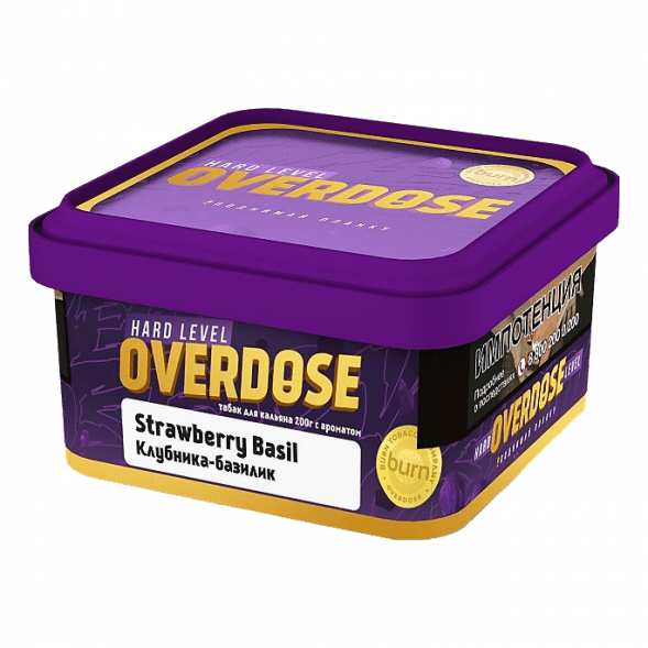 Табак Overdose - Strawberry Basil (Клубника-Базилик, 200 грамм) купить в Краснодаре