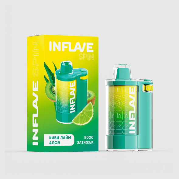 INFLAVE SPIN - Киви Лайм Алоэ (8000 затяжек) купить в Краснодаре
