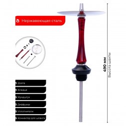 Кальян UNION - Sleek Акрил (Красный, Без Колбы)