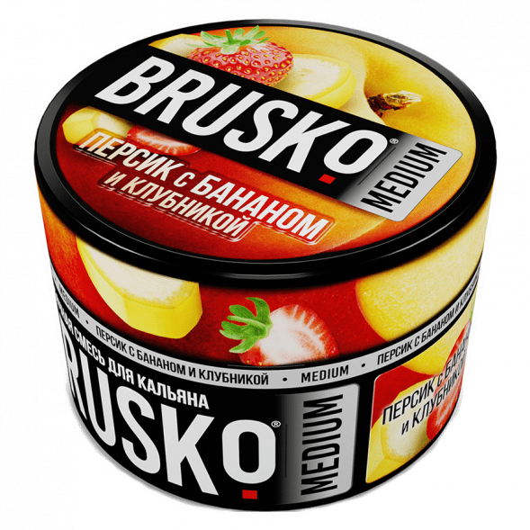 Смесь Brusko Medium - Персик с Бананом и Клубникой (50 грамм) купить в Краснодаре