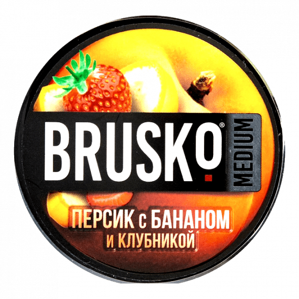 Смесь Brusko Medium - Персик с Бананом и Клубникой (50 грамм) купить в Краснодаре