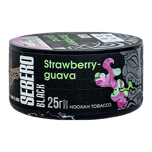 Табак Sebero Black - Strawberry Guava (Клубника и Гуава, 25 грамм) купить в Краснодаре