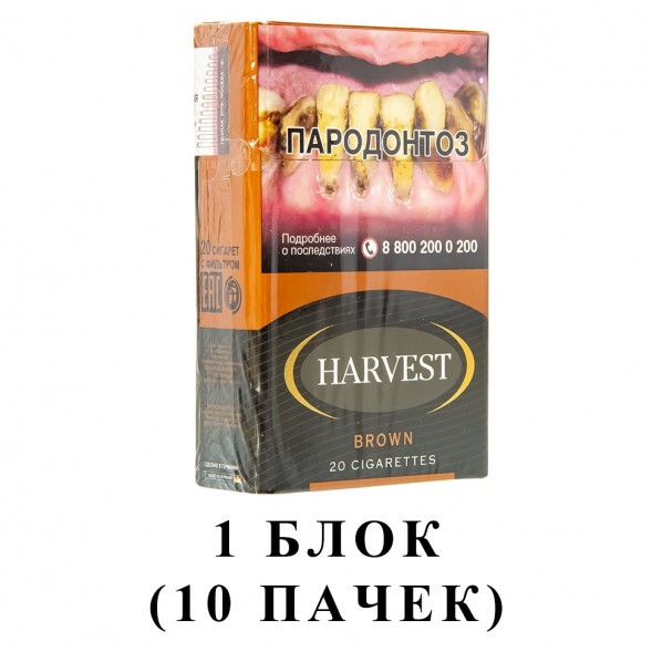 Сигареты Harvest - Brown King Size (блок 10 пачек) купить в Краснодаре