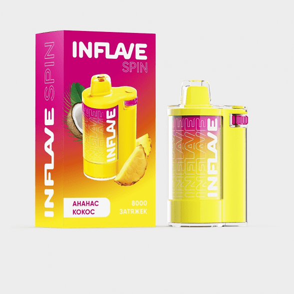 INFLAVE SPIN - Ананас Кокос (8000 затяжек) купить в Краснодаре