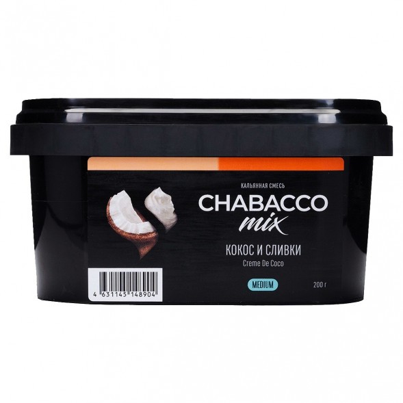 Смесь Chabacco MIX MEDIUM - Creme de Coco (Кокос и Сливки, 200 грамм) купить в Краснодаре