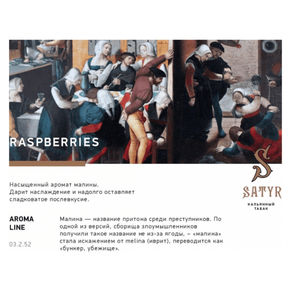Табак Satyr - Raspberry (Малина, 200 грамм) купить в Краснодаре