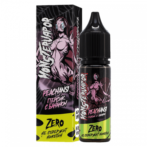 Жидкость Monsterwapor Zero - Peachansi (Персик с Бананом, 30 мл, без никотина) купить в Краснодаре