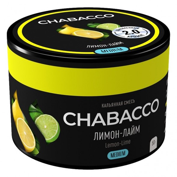 Смесь Chabacco MEDIUM - Lemon-Lime (Лимон - Лайм, 50 грамм) купить в Краснодаре