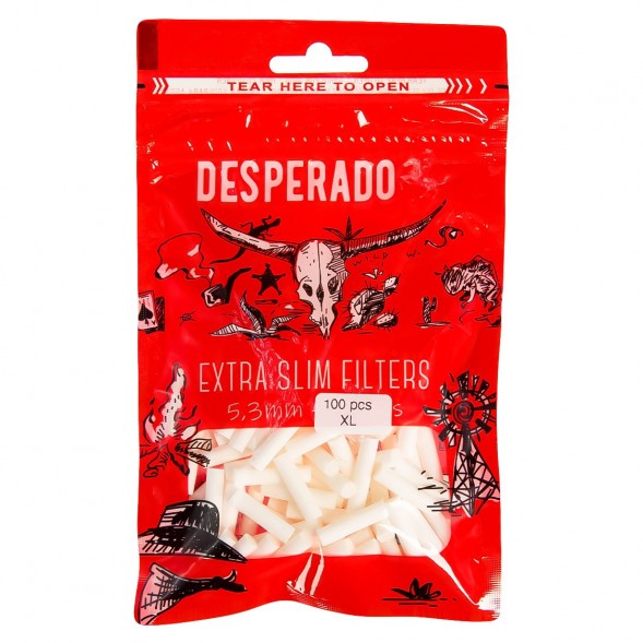 Фильтры для самокруток Desperado - Extra Slim XL (100 штук, 22х5 мм) купить в Краснодаре