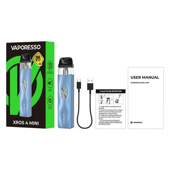 Электронная сигарета Vaporesso XROS 4 Mini - Ice Blue (Синий Лёд) купить в Краснодаре