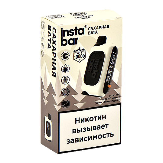 PLONQ INSTABAR WT - Сахарная Вата (Blue Cotton Candy, 10000 затяжек) купить в Краснодаре