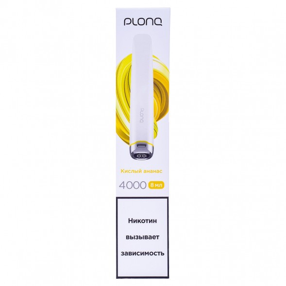 PLONQ PLUS PRO - Кислый Ананас (Sour Pineapple, 4000 затяжек) купить в Краснодаре