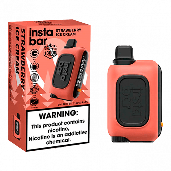 PLONQ INSTABAR WT - Клубничное Мороженое (Strawberry Ice Cream, 10000 затяжек) купить в Краснодаре