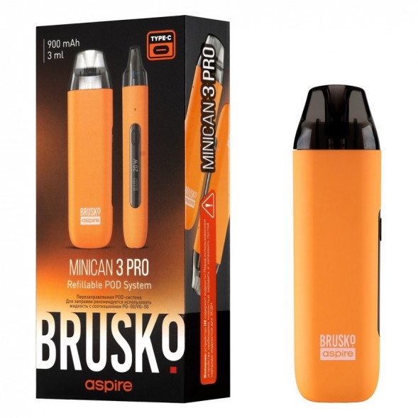 Электронная сигарета Brusko - Minican 3 PRO (900 mAh, Оранжевый) купить в Краснодаре